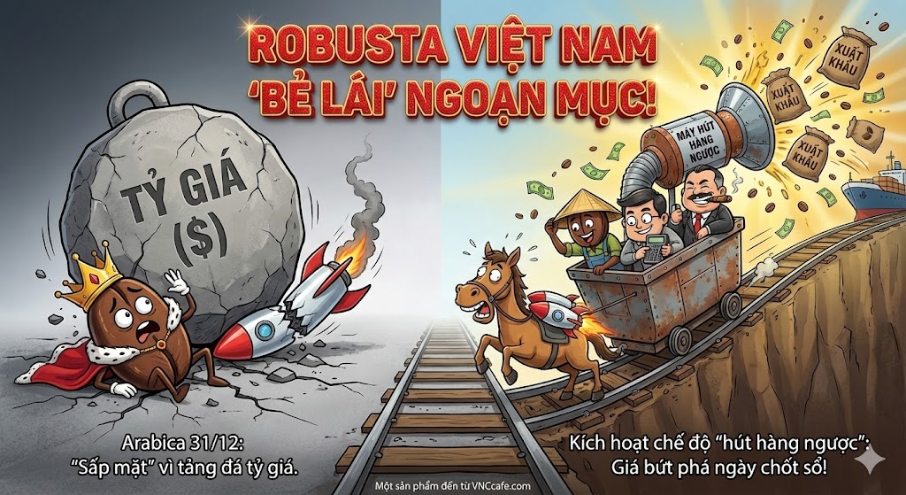 Thị trường cà phê ngày 31/12: Arabica chịu sức ép tỷ giá, Robusta bứt phá nhờ động thái 